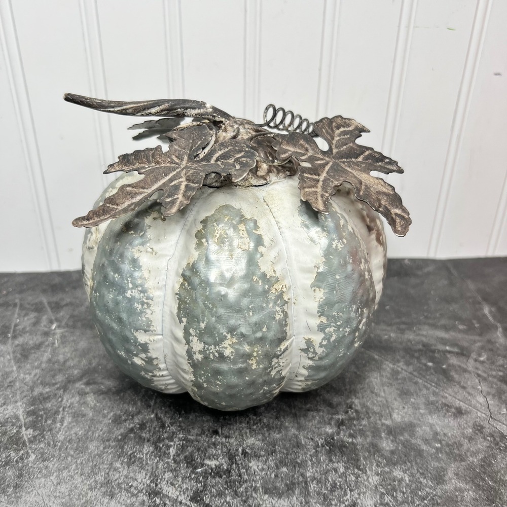 Decorative Metal Pumpkin with Embellishments | Fall Autumn Harvest Thanksgiving